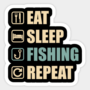 Eat Sleep Fishing Repeat - Funny Fishing Lovers Gift Sticker